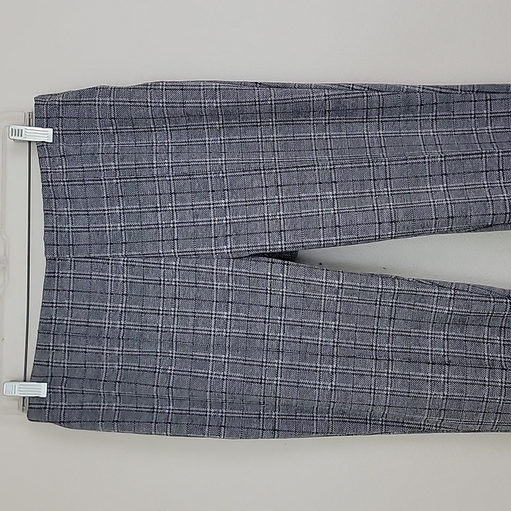 Tahari Black, White & Blue Plaid Slim Pants M/L - Picture 2 of 15